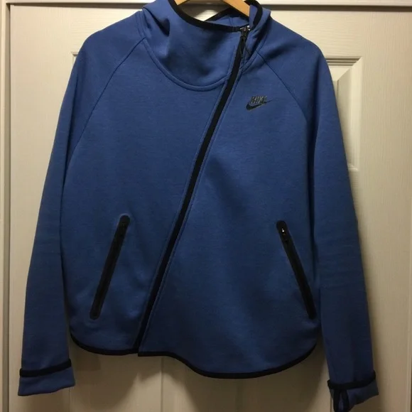 Nike Blue Asymmetrical Zip Jacket - Picture 2 of 6